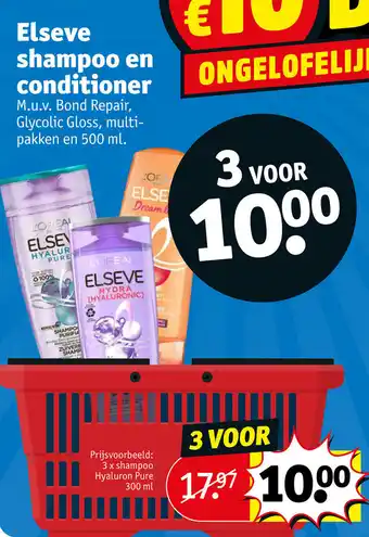 Kruidvat Elseve shampoo en conditioner aanbieding