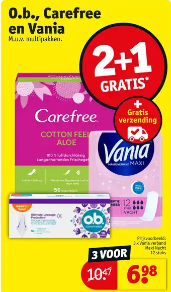 Kruidvat O.b., Carefree en Vania aanbieding