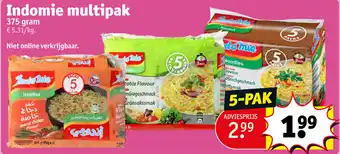 Kruidvat Indomie multipak 375 gram aanbieding
