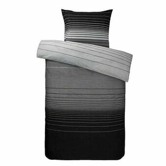 Leen Bakker Comfort dekbedovertrek Stockholm - antraciet - 140x200/220 cm - Leen Bakker aanbieding