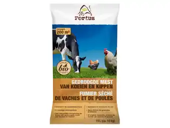 Hubo Fortus gedroogde mest van koeien en kippen 10kg aanbieding