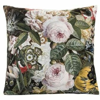 Leen Bakker Sierkussen Elna - antracietkleur/geel - 45x45 cm - Leen Bakker aanbieding