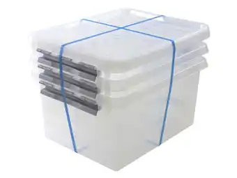Hubo Sunware Q-Line opbergbox 36l transparant 3 stuks aanbieding