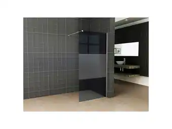 Hubo Aquatrends Style douchewand 120x200 cm rookglas met matte middenband aanbieding