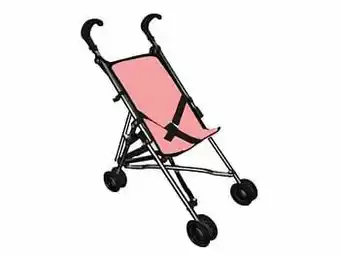 Multi bazar Poppenbuggy Pink + Black Trimming aanbieding