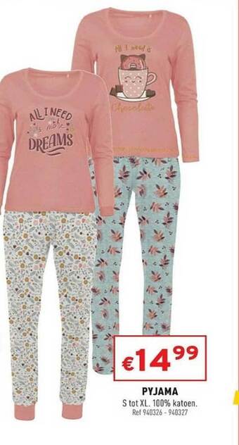 Trafic Pyjama S Tot Xl aanbieding