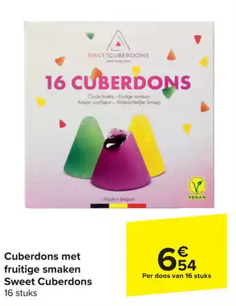 Carrefour Cuberdons met fruitige smaken Sweet Cuberdons 16 stuks aanbieding