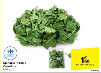 Carrefour Spinazie in zakje 450 Per zakje van 450 g aanbieding