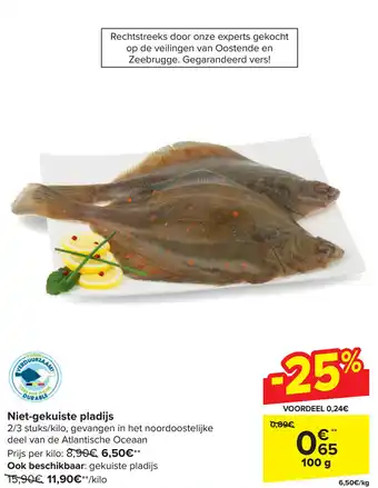 Carrefour Niet-gekuiste pladijs 100g aanbieding
