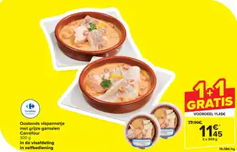Carrefour Oostends vispannetje met grijze garnalen 2x 300g aanbieding