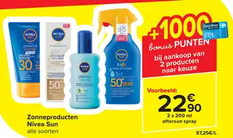 Carrefour Zonneproducten Nivea Sun 2 x 200mL aanbieding
