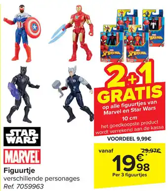 Carrefour STAR WARS / MARVEL Per 3 Figuurtjes aanbieding