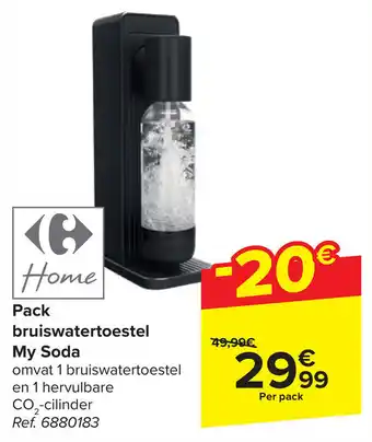 Carrefour Pack bruiswatertoestel My Soda aanbieding