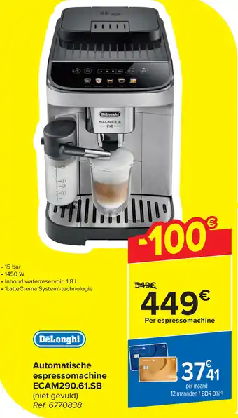 Carrefour Automatische espressomachine ECAM290.61.SB aanbieding