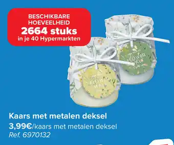 Carrefour Kaars met metalen deksel aanbieding