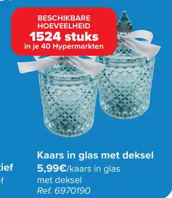 Carrefour Kaars in glas met deksel aanbieding