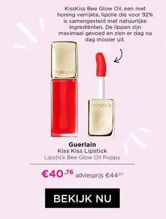 ICI PARIS XL Guerlain Kiss Kiss Lipstick Bee Glow Oil Poppy k aanbieding