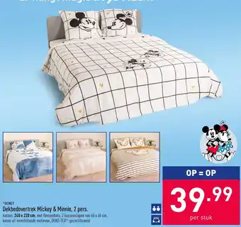 ALDI Disney Dekbedovertrek Mickey & Minnie, 2 pers. 240x220 cm aanbieding
