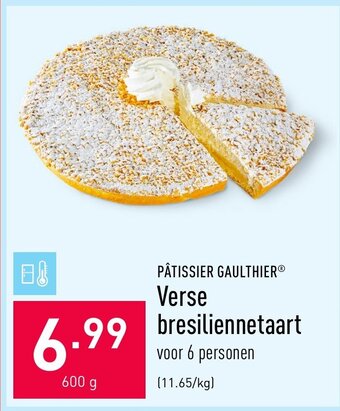 ALDI Patissier gaulthier Verse bresiliennetaart 600g aanbieding
