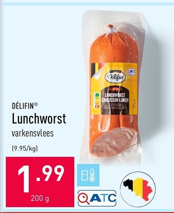 ALDI Delifin Lunchworst 200g aanbieding
