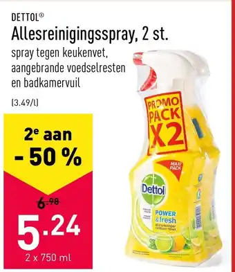 ALDI Dettol Allesreinigingsspray, 2 st. 2x750ml aanbieding