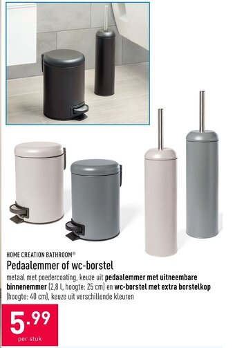 ALDI Home creation bathroom Pedaalemmer of wc-borstel aanbieding