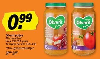 Albert Heijn Olvarit Potjes aanbieding