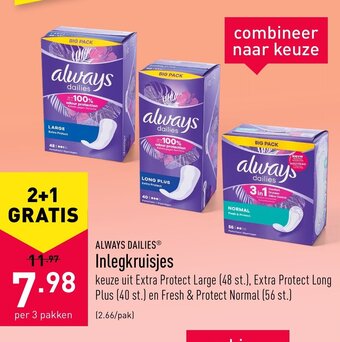 ALDI Always dailies Inlegkruisjes aanbieding