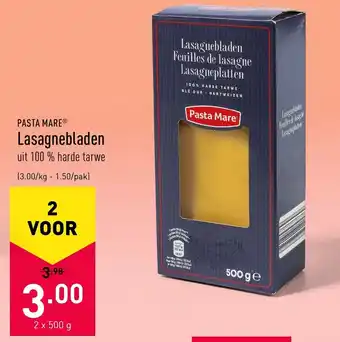 ALDI Pasta mare Lasagnebladen 2x500g aanbieding
