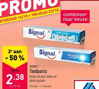 ALDI Signal Tandpasta 2x75 ml aanbieding