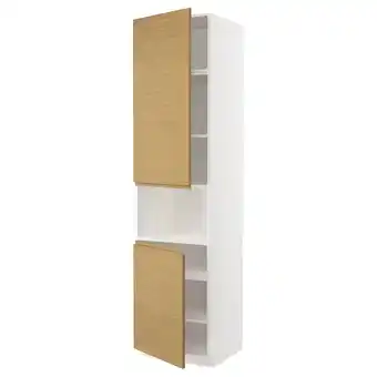 IKEA Metod Hoge kast magn m 2deur/plank, wit/voxtorp eikenpatroon, 60x60x240 cm aanbieding