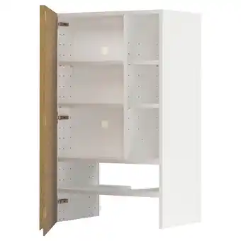 Metod Bovenkast v afzuigkap&plank/deur, wit/voxtorp eikenpatroon, 60x100 cm