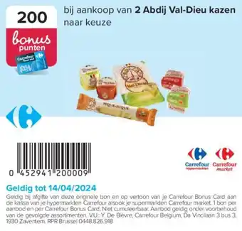 Carrefour 2 Abdij Val-Dieu kazen aanbieding