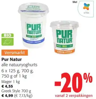 Colruyt Pur Natur alle natuuryoghurts aanbieding