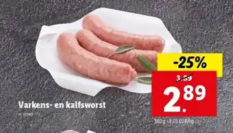 Lidl Varkens- en kalfsworst aanbieding