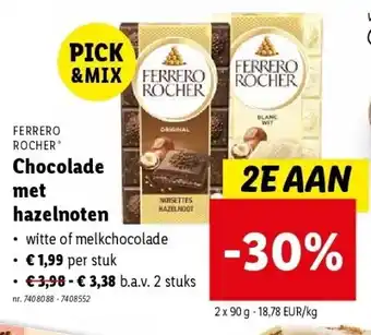 Lidl Chocolade met hazelnoten aanbieding