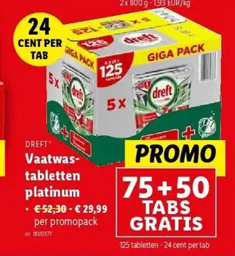 Lidl Vaatwastabletten platinum aanbieding