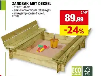 Hubo ZANDBAK MET DEKSEL aanbieding