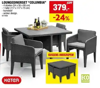 Hubo LOUNGEDINERSET “COLUMBIA” aanbieding