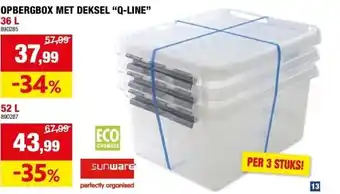 Hubo OPBERGBOX MET DEKSEL “Q-LINE” aanbieding