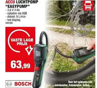 Hubo ACCU LUCHTPOMP “EASYPUMP” aanbieding