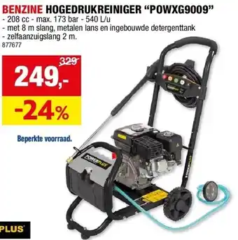 Hubo BENZINE HOGEDRUKREINIGER “POWXG9009” aanbieding