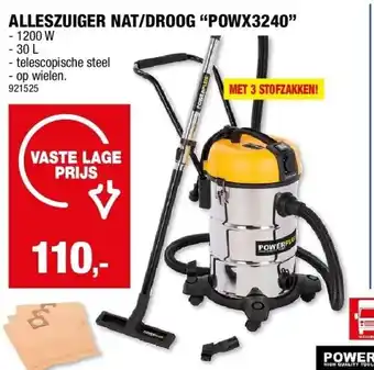 Hubo ALLESZUIGER NAT/DROOG “POWX3240” aanbieding