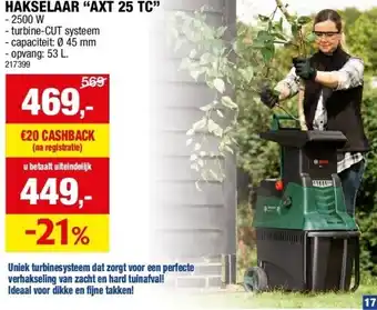 Hubo HAKSELAAR “AXT 25 TC” aanbieding