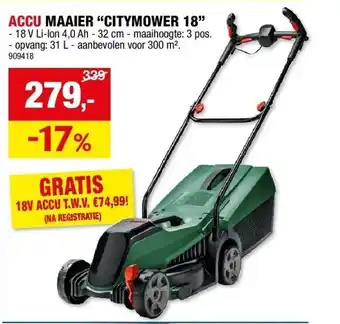 Hubo ACCU MAAIER “CITYMOWER 18” aanbieding
