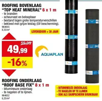 Hubo ROOFING BOVENLAAG “TOP HEAT MINERAL” 6 x 1 m aanbieding