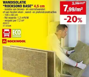 Hubo WANDISOLATIE “ROCKSONO BASE” 4,5 cm aanbieding