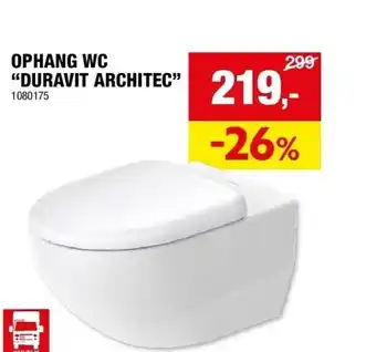 Hubo OPHANG WC “DURAVIT ARCHITEC” aanbieding