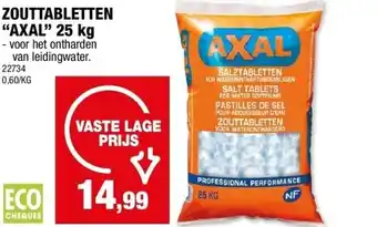 Hubo ZOUTTABLETTEN “AXAL” 25 kg aanbieding