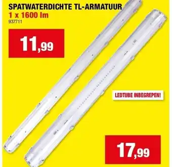 Hubo SPATWATERDICHTE TL-ARMATUUR aanbieding